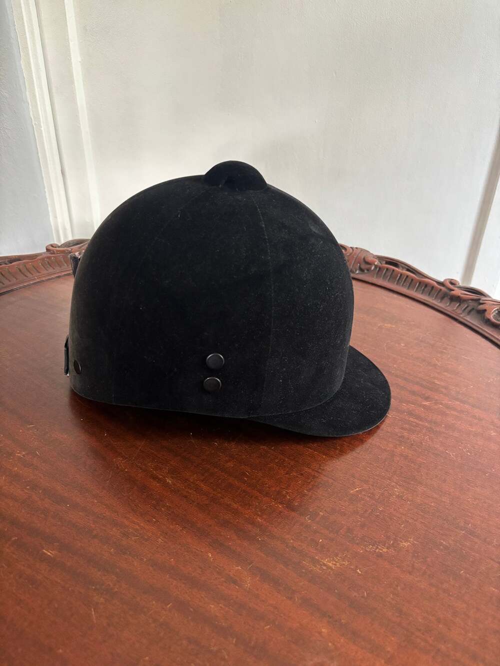 Vintage Forest Velvet Equestrian Riding Cap Hat 6 3/4"